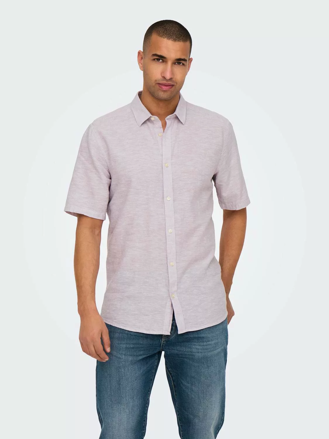 ONLY & SONS Kurzarmhemd "ONSCAIDEN SS SOLID LINEN SHIRT NOOS" günstig online kaufen