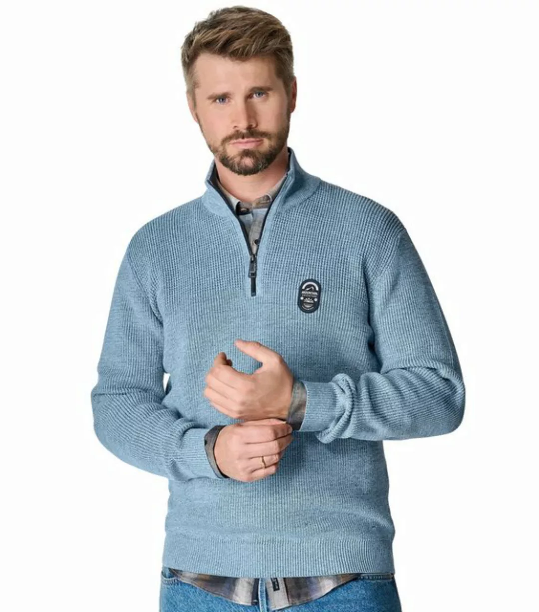 CASAMODA Strickpullover - Herren Strickpullover mit Reißverschluss - Troyer günstig online kaufen