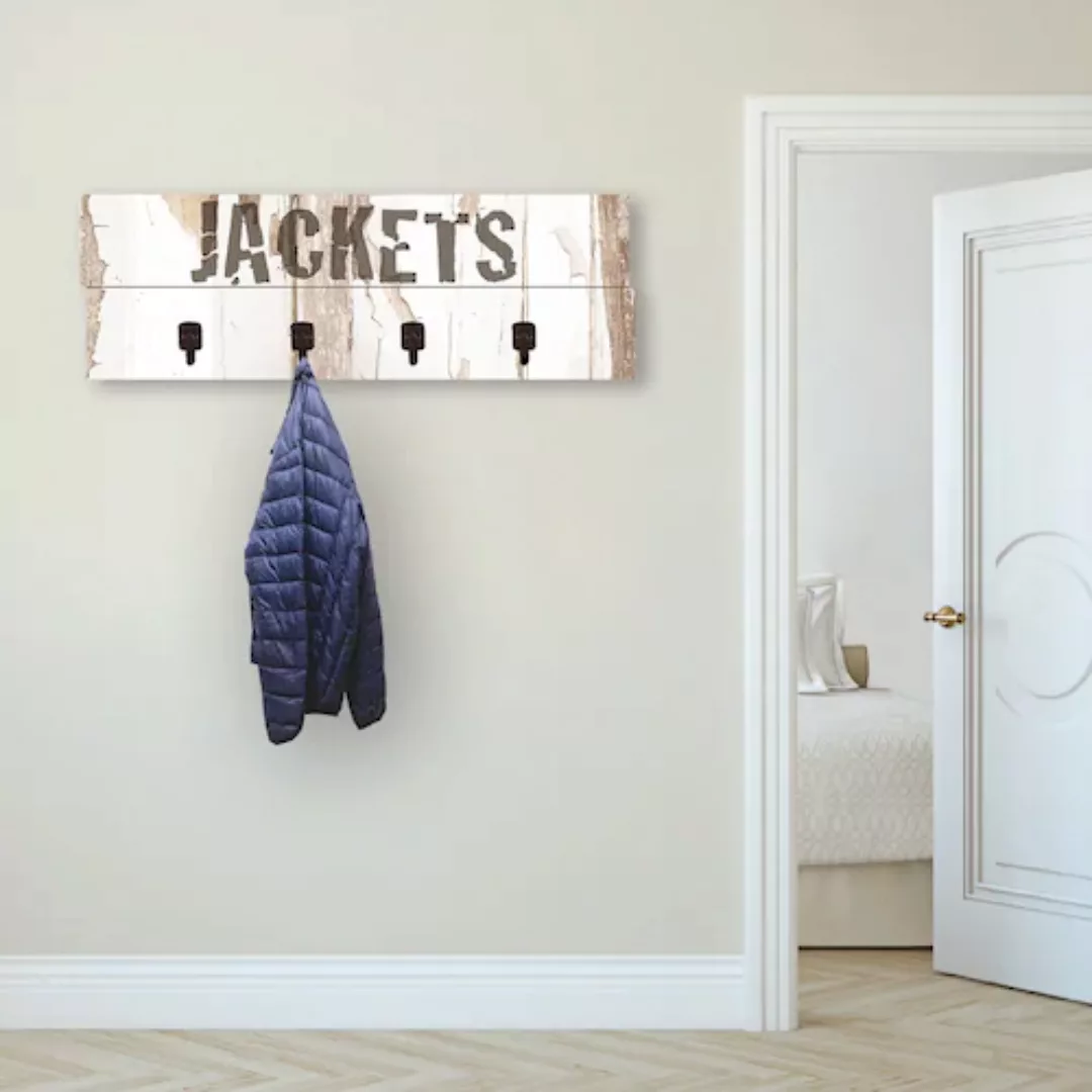 Artland Garderobenleiste "Jacken auf hölzernem Untergrund", teilmontiert günstig online kaufen