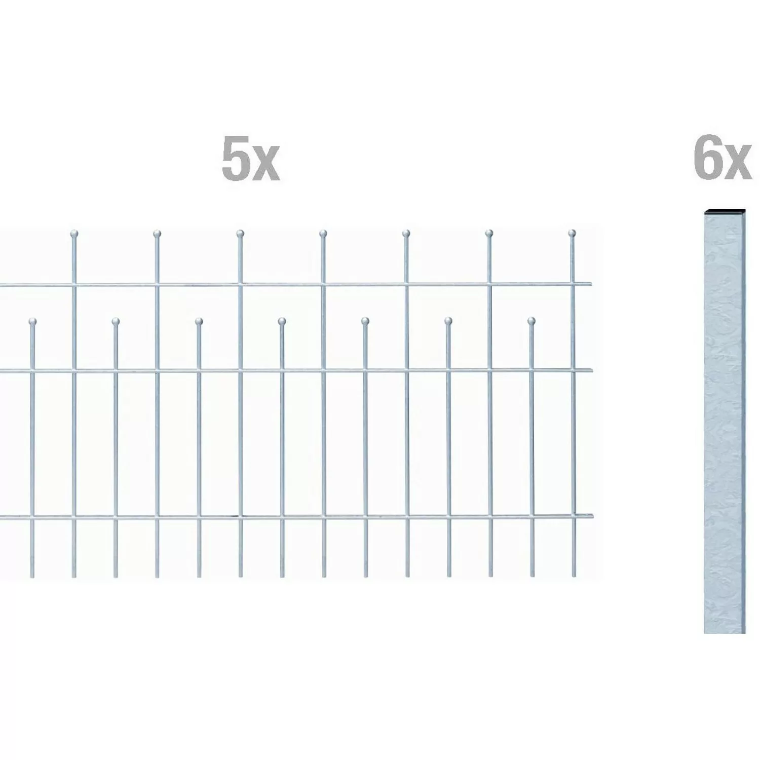 Metallzaun Grund-Set Madrid verzinkt z. Aufschrauben 50 cm x 1000 cm günstig online kaufen