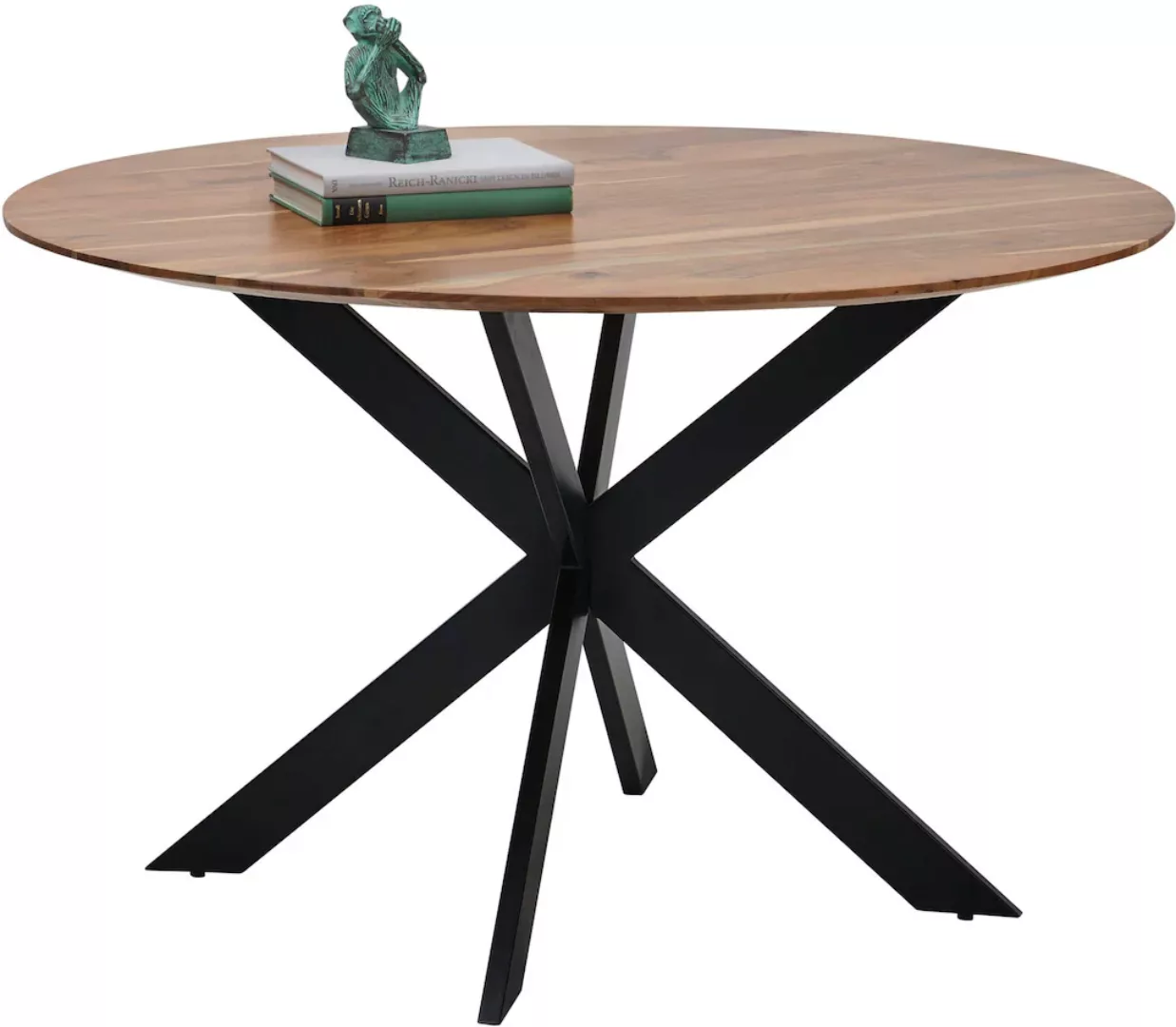 Home affaire Esstisch "Pedro", rund 130 cm,Tisch in Massivholz Akazie günstig online kaufen