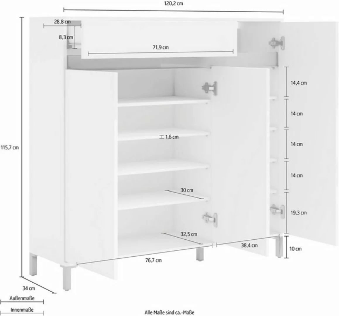 INOSIGN Schuhschrank "Genio", Breite 120 cm günstig online kaufen