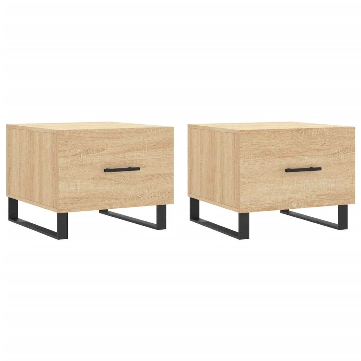 vidaXL Couchtische 2 Stk. Sonoma-Eiche 50x50x40 cm Holzwerkstoff Modell 9 günstig online kaufen