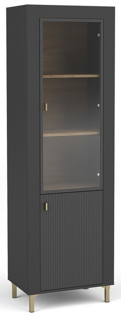 Compleo Vitrine Vitrinenschrank mit Glastüren, gerillte Front TRENDS günstig online kaufen