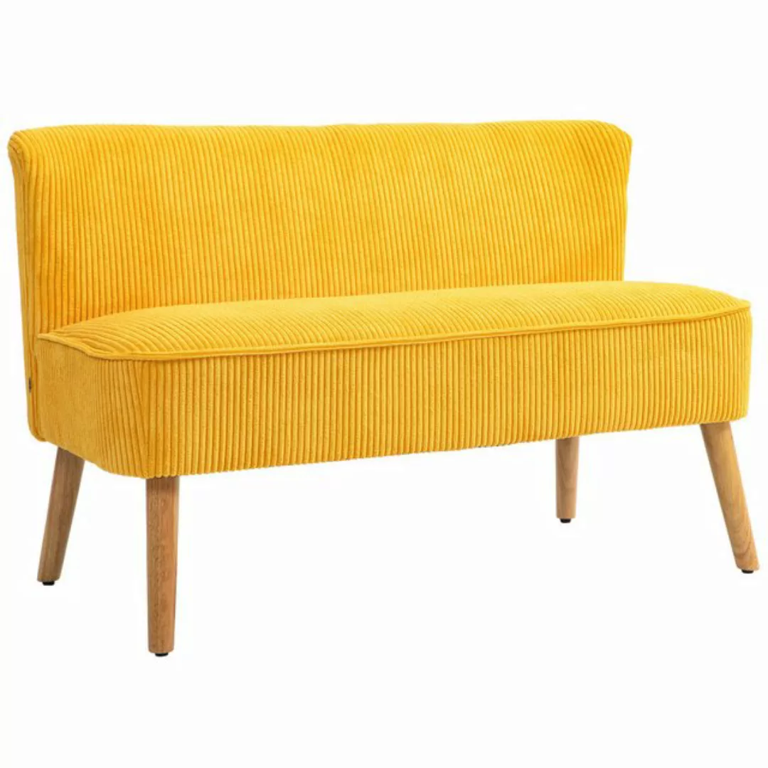 HOMCOM 2-Sitzer Cordartiges Polyester Schaumstoff, Zweisitzer Sofa 1 Teile, günstig online kaufen