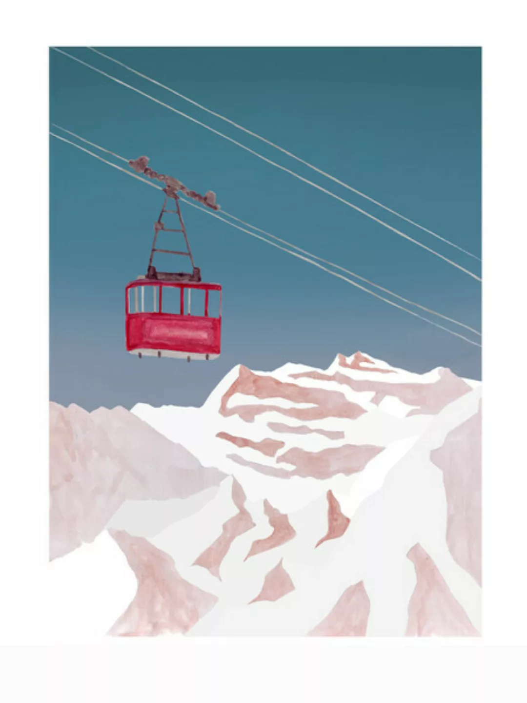 Poster / Leinwandbild - Mantika Mountain Love Gondel günstig online kaufen