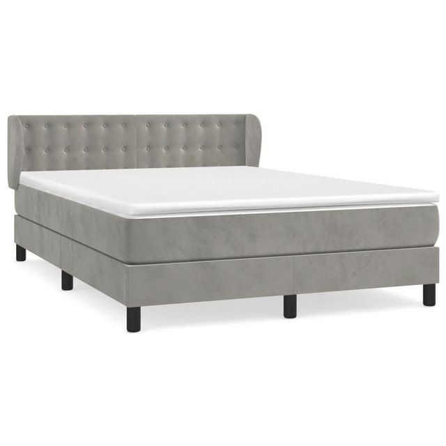 vidaXL Boxspringbett mit Matratze Hellgrau 140x190 cm Samt1367322 günstig online kaufen