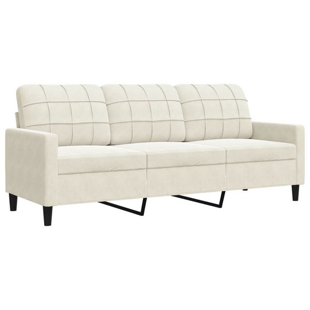 vidaXL Sofa Sofa/ 2-Sitzer/ 3-Sitzer Samt, 180 cm, Creme günstig online kaufen