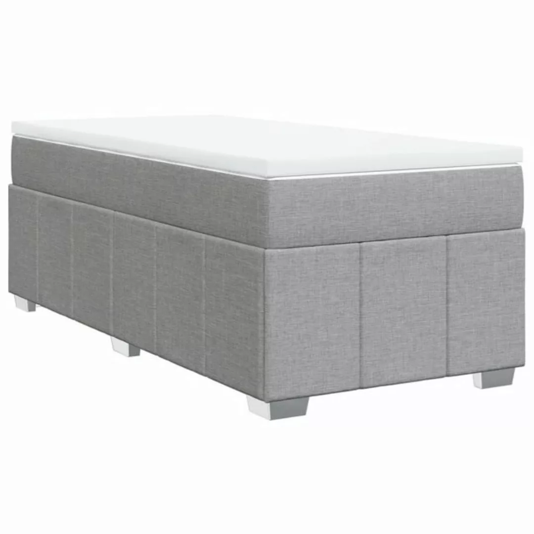 vidaXL Boxspringbett, Boxspringbett mit Matratze Hellgrau 80x200 cm Stoff günstig online kaufen