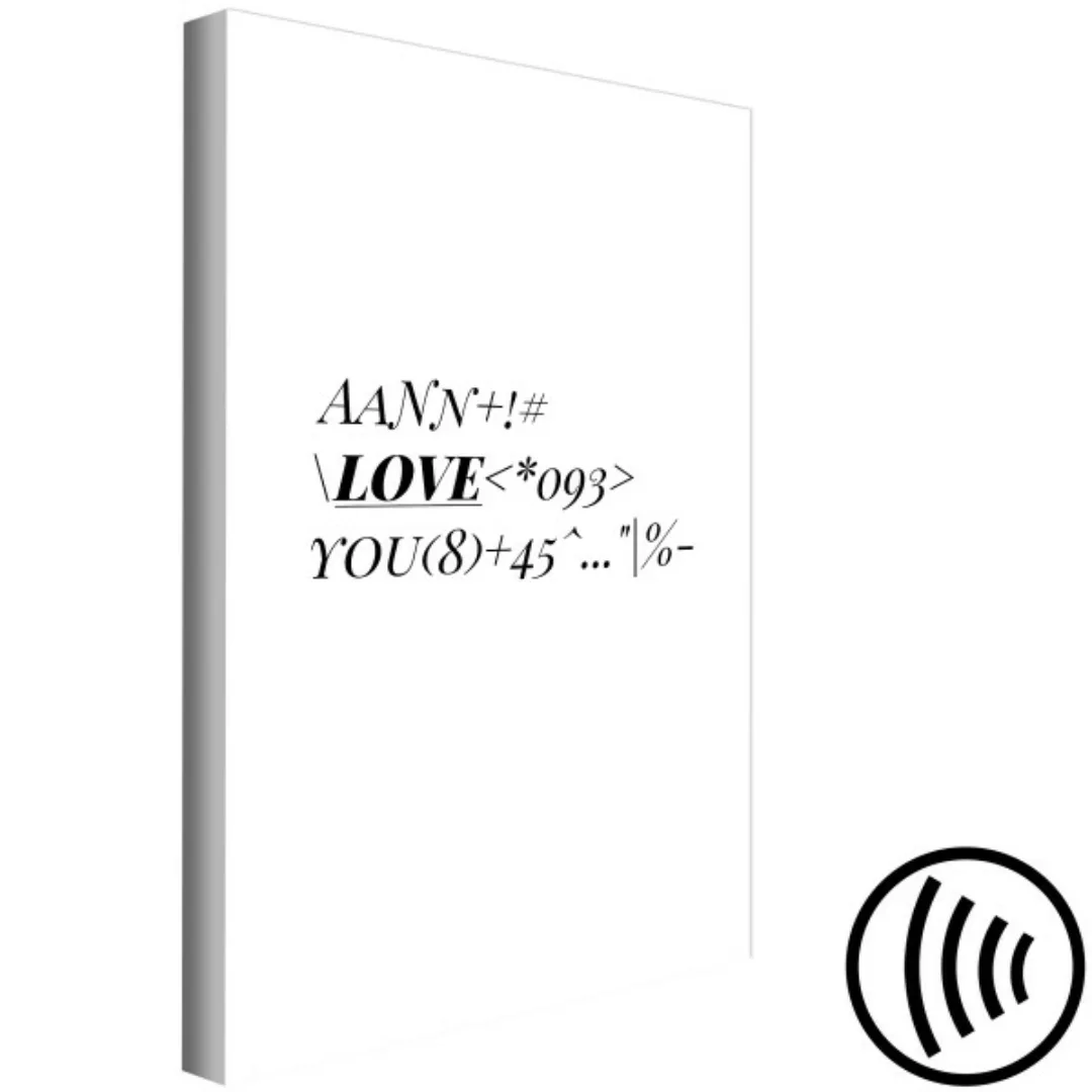 Wandbild Mathematischer Liebescode - minimalistische, schwarz-weiße Typogra günstig online kaufen