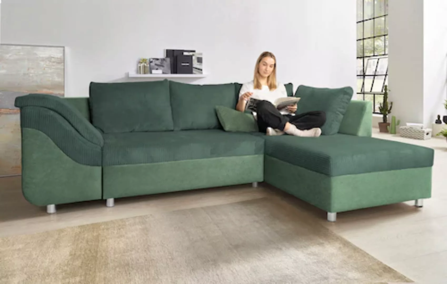 COLLECTION AB Ecksofa Sally L-Form, mit und ohne Bettfunktion, inklusive lo günstig online kaufen