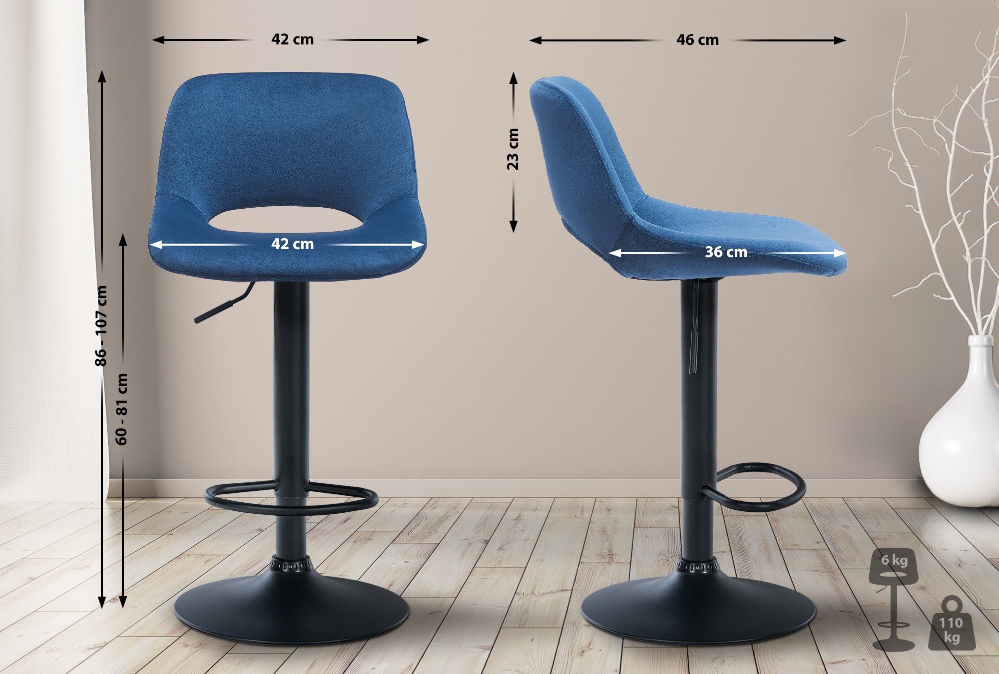 CLP Barhocker Camden (2er Set, 2 günstig online kaufen