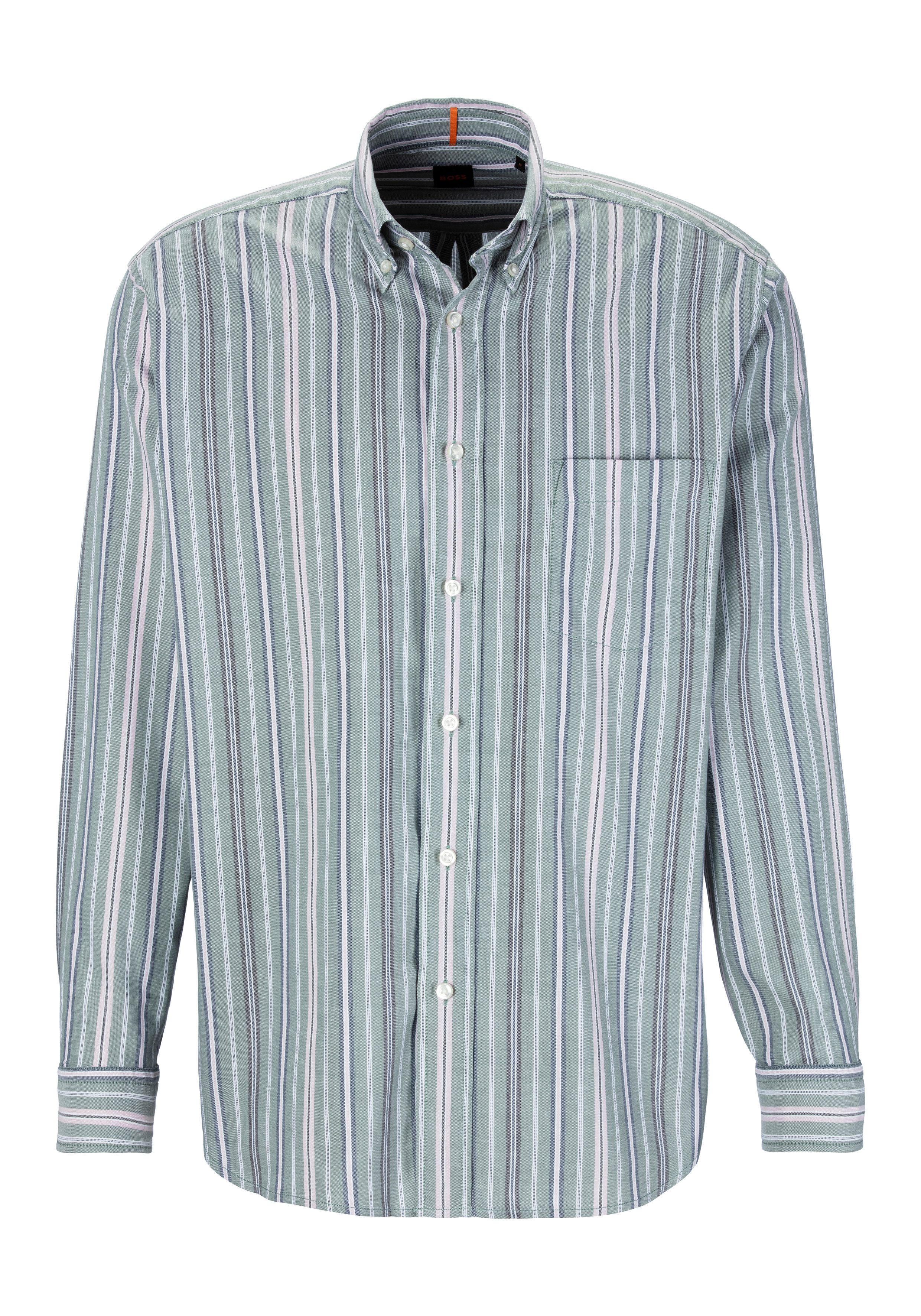 BOSS ORANGE Langarmhemd Lambey mit Button-down-Kragen günstig online kaufen