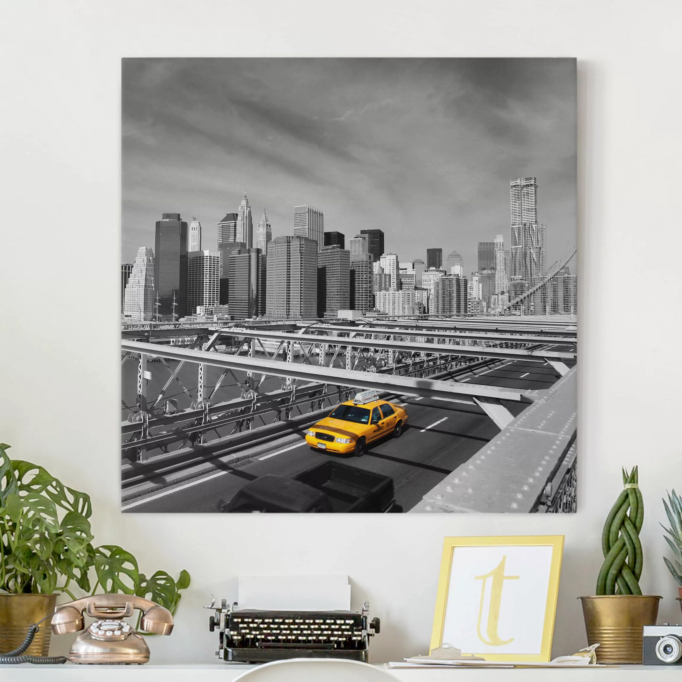 Leinwandbild New York - Quadrat Taxitrip to the other Side günstig online kaufen