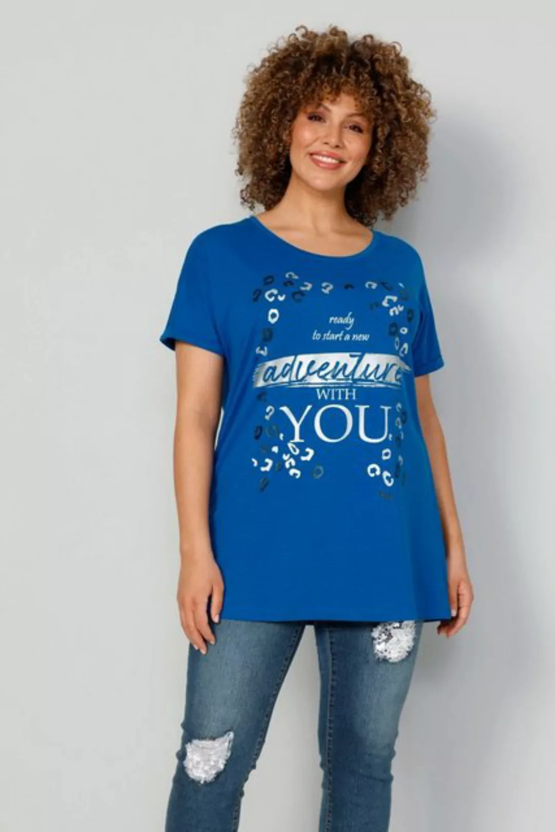 MIAMODA Rundhalsshirt T-Shirt großer Druck. Rundhals Halbarm günstig online kaufen
