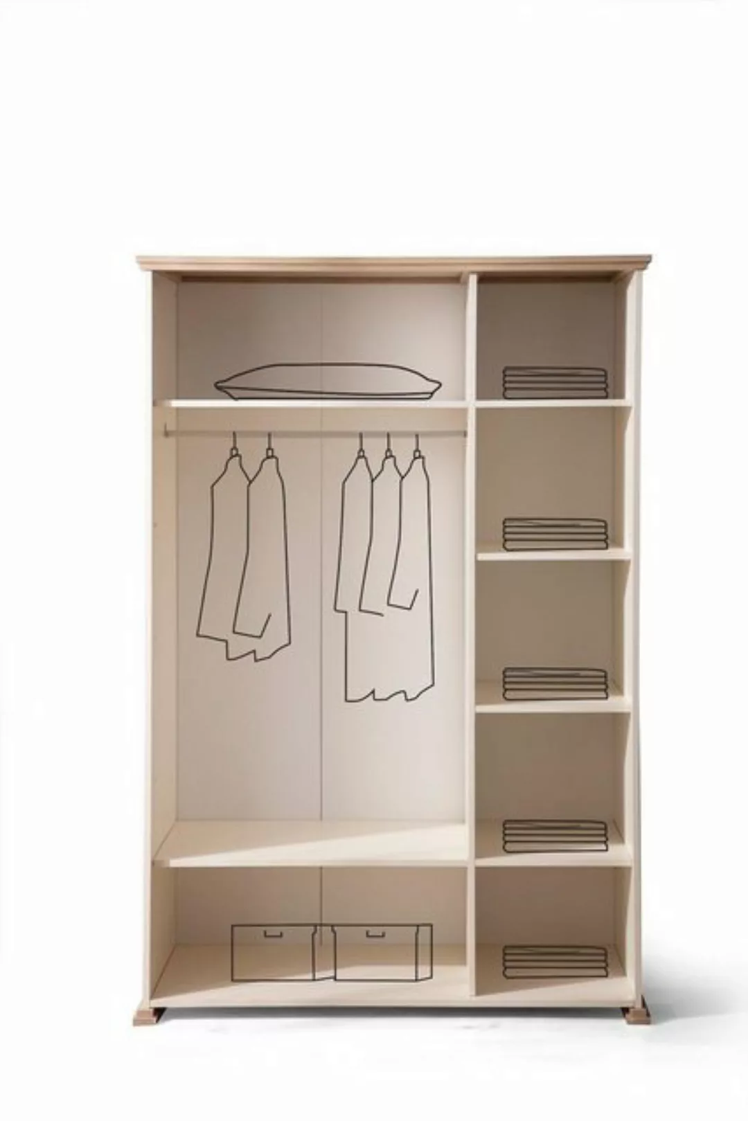 JVmoebel Kinderkleiderschrank Kleiderschrank Beige Schrank Kinderzimmer Reg günstig online kaufen