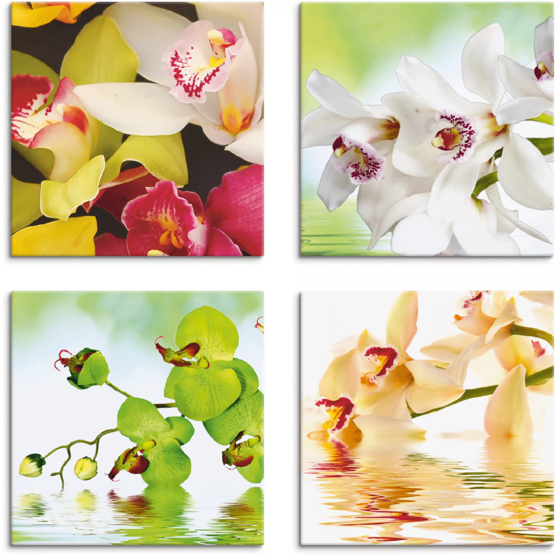 Artland Leinwandbild »Orchideen Blumen«, Blumen, (4 St.) günstig online kaufen