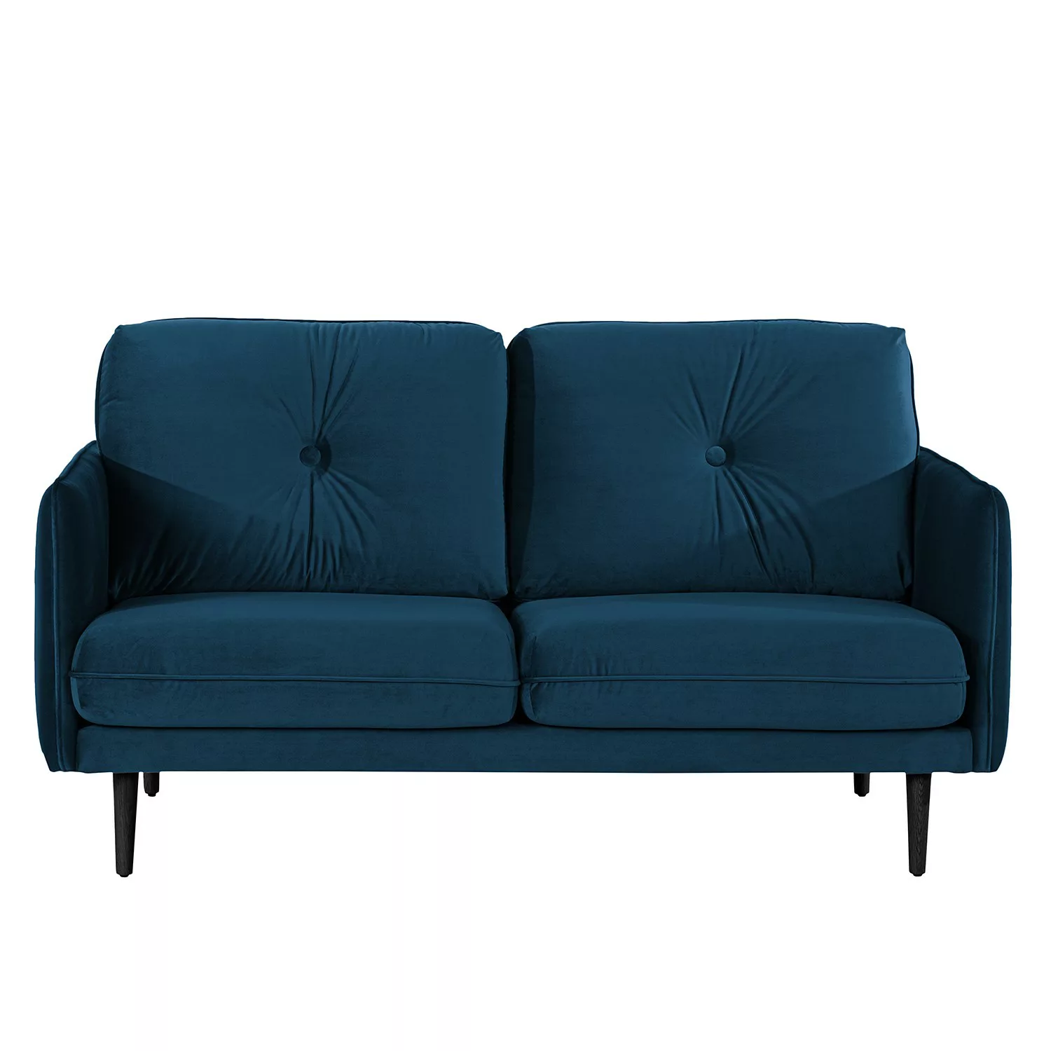 home24 Norrwood Sofa Pigna II 2,5-Sitzer Dunkelblau Samt 168x86x94 cm günstig online kaufen