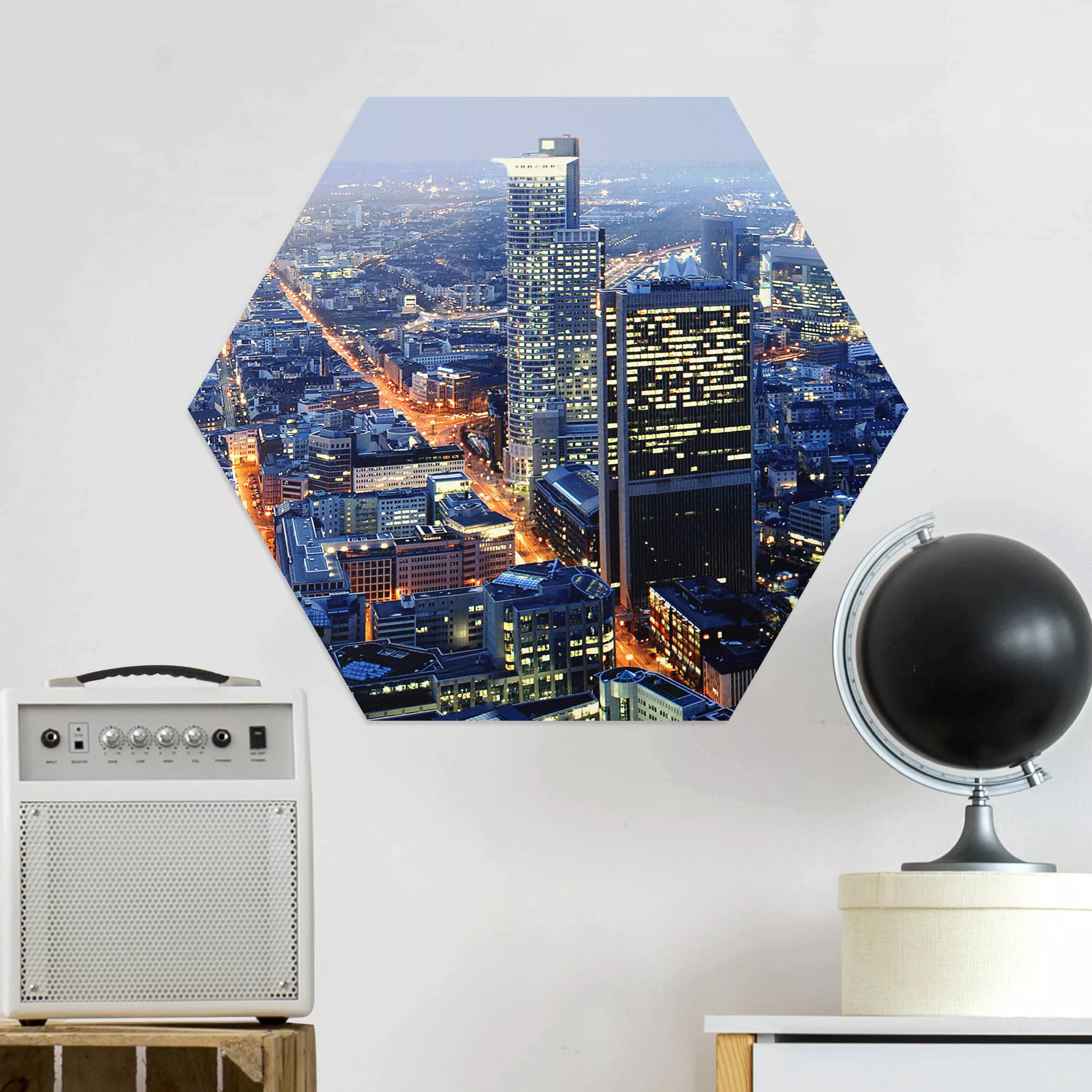Hexagon-Alu-Dibond Bild Architektur & Skyline Frankfurt günstig online kaufen