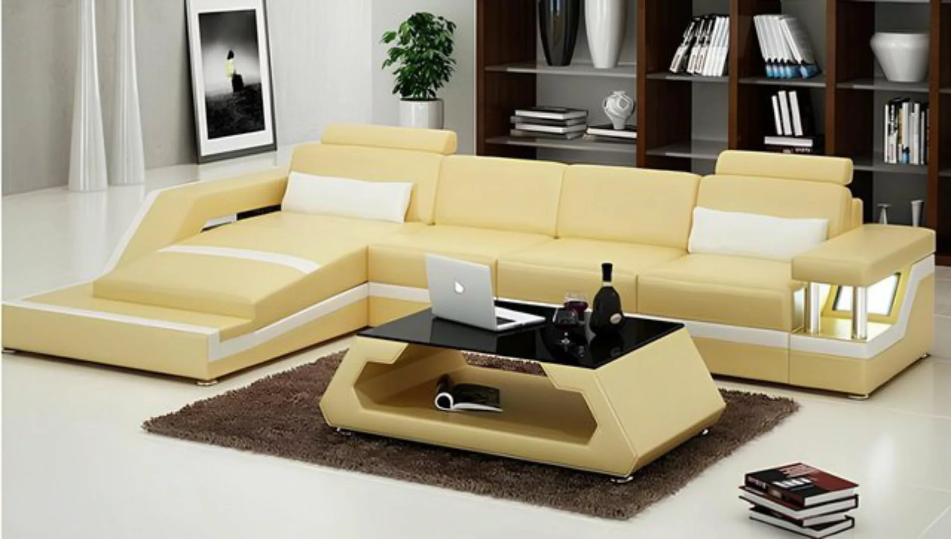 Xlmoebel Ecksofa Leder-Couch Leder-Garnitur Eck-Couch Polster-Sofa Neue Gar günstig online kaufen