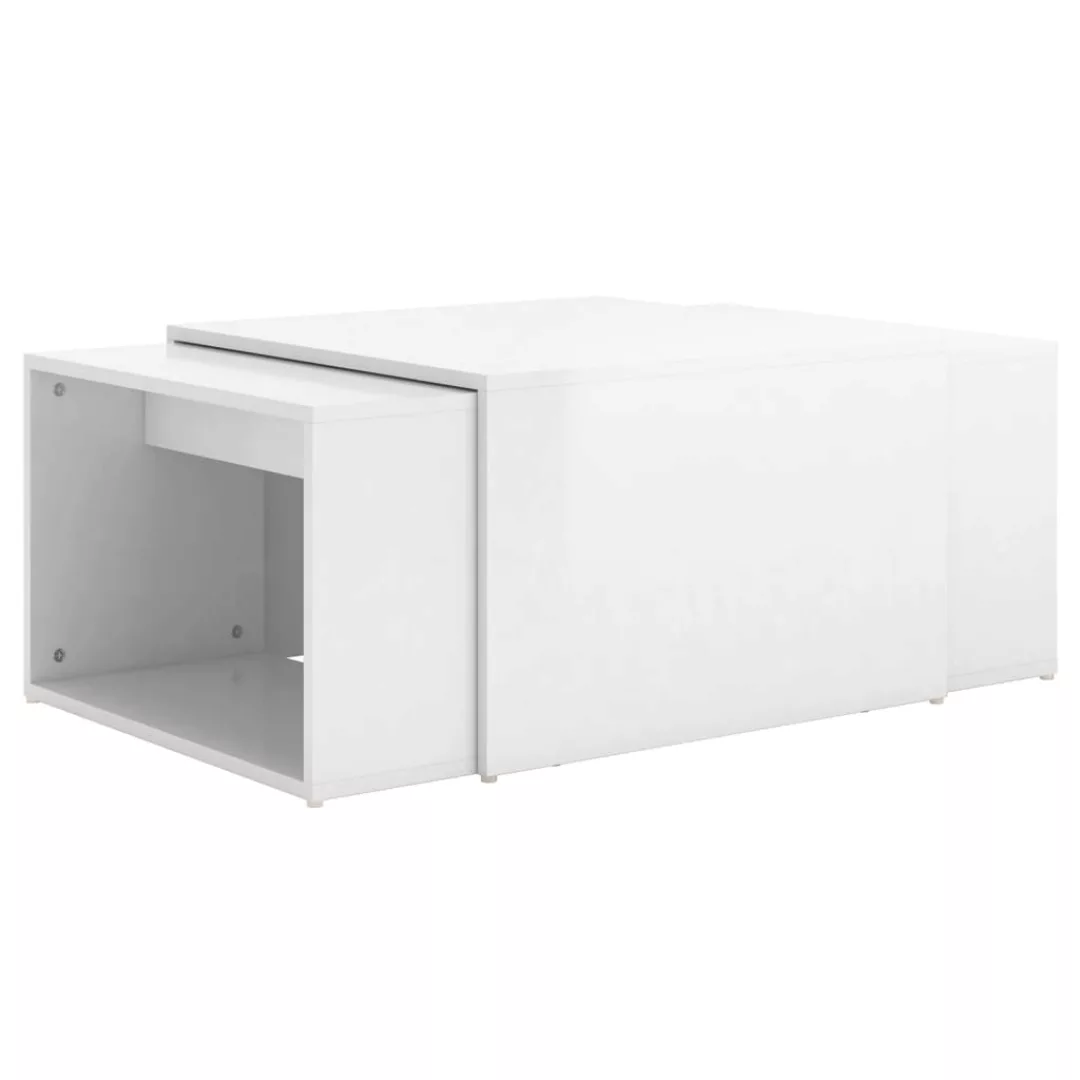 3-tlg. Satztisch-set Hochglanz-weiß 60x60x30 Cm günstig online kaufen