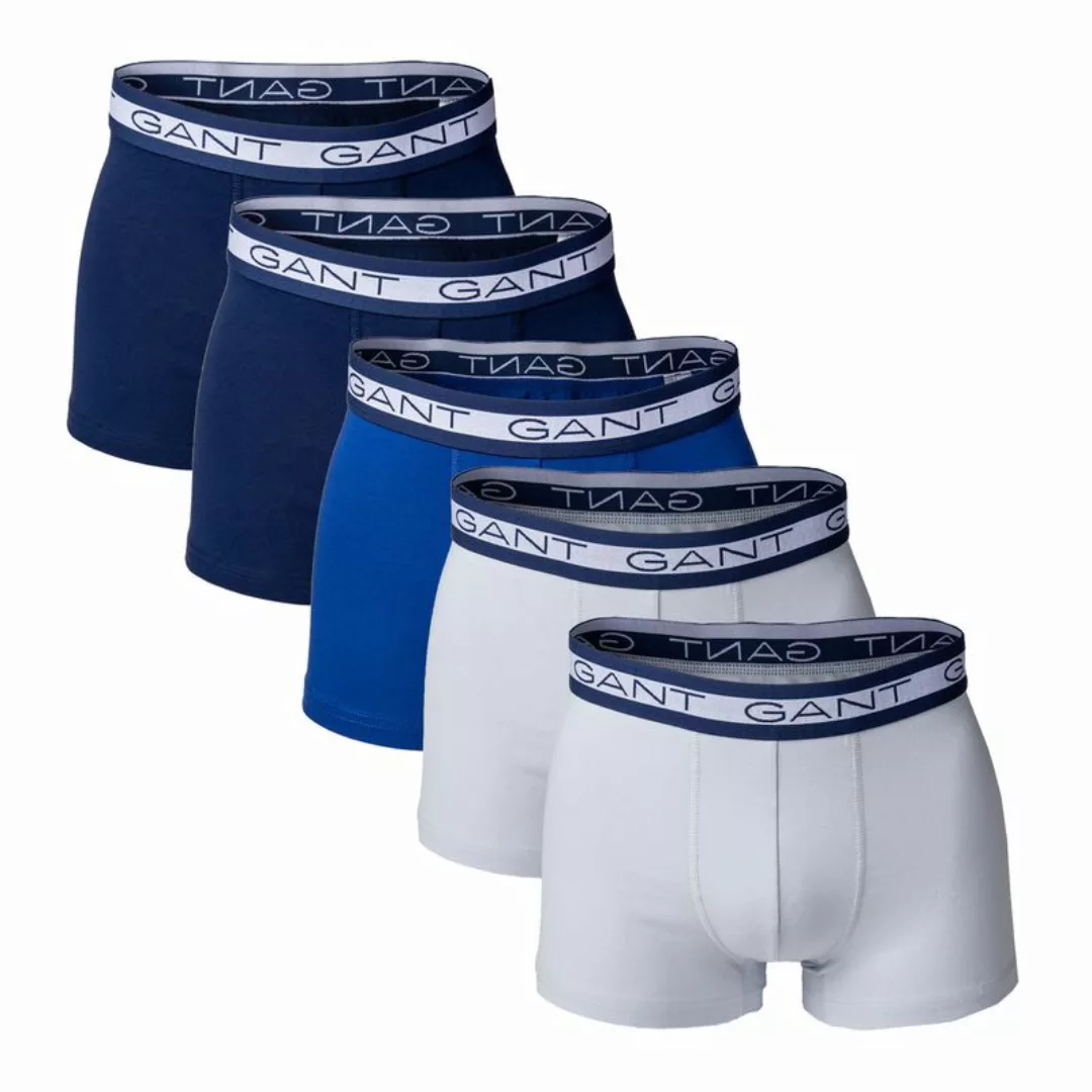 GANT Herren Boxer Shorts, 5er Pack - Basic Trunks, Cotton Stretch Blau/Weiß günstig online kaufen