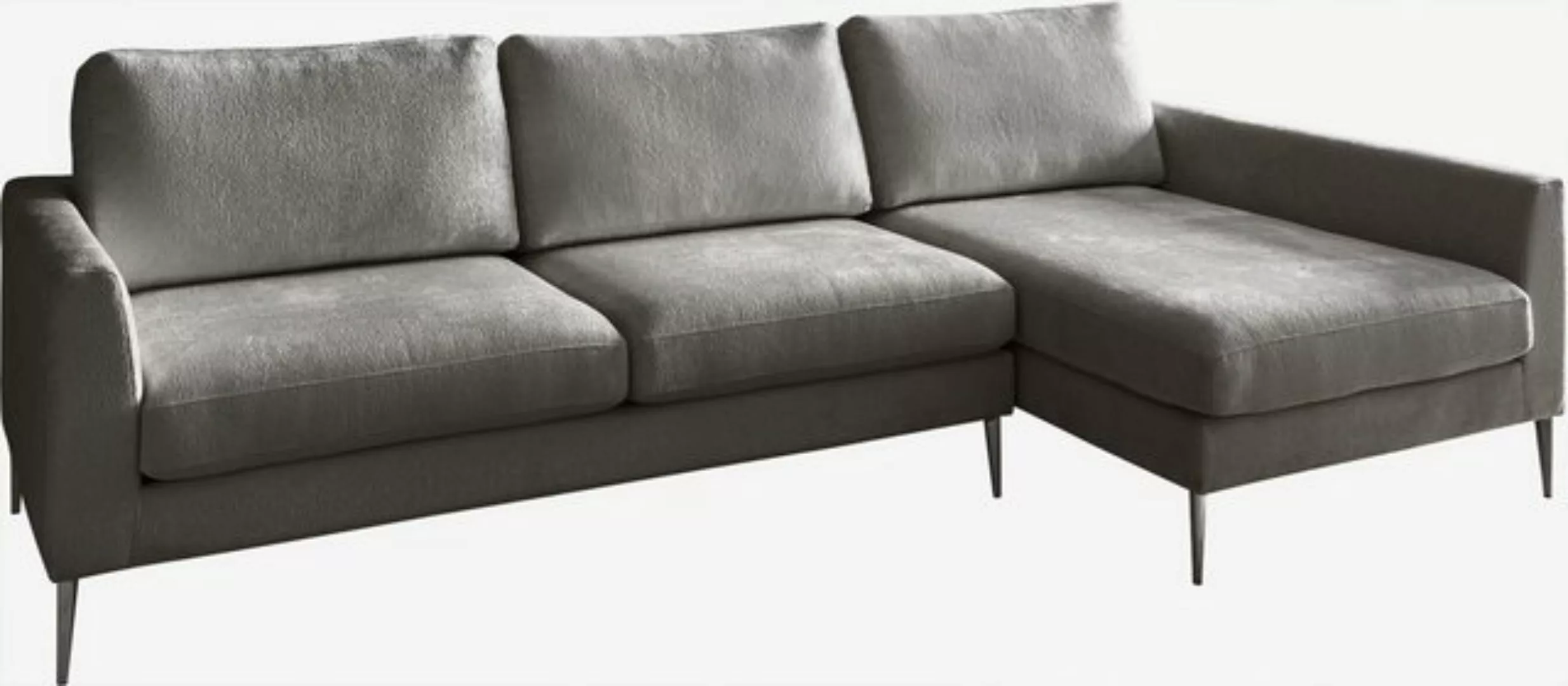 DELIFE Ecksofa Marla, ChenilleTaupe 285x140 cm Recamiere rechts Ecksofa günstig online kaufen