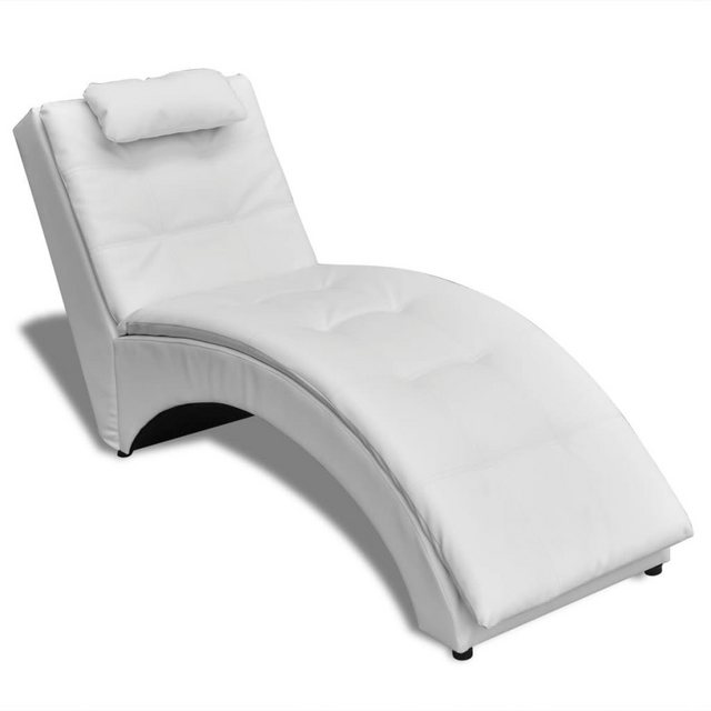 vidaXL Chaiselongue Chaiselongue mit Kissen Weiß Kunstleder, 1 Teile günstig online kaufen