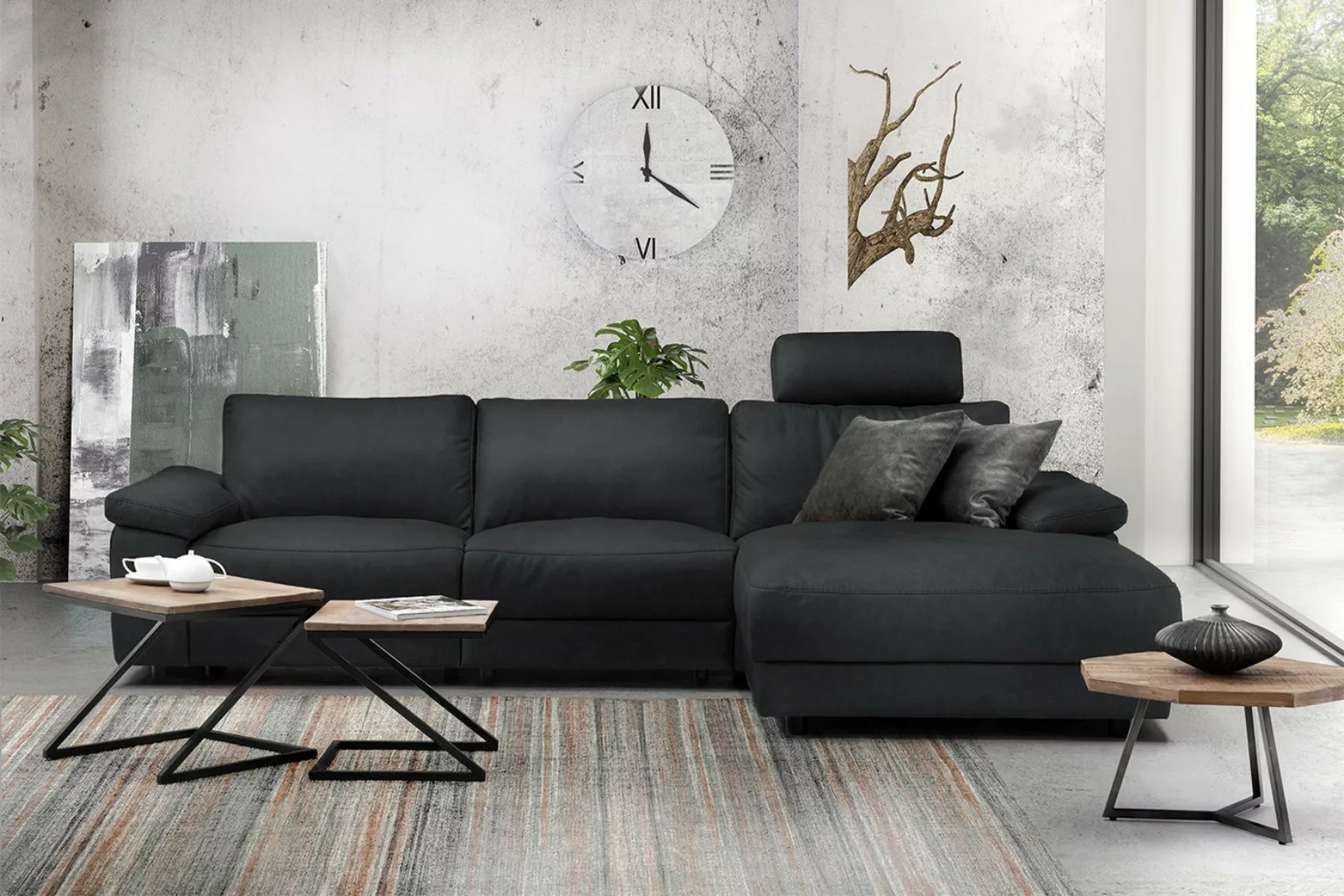 KAWOLA Ecksofa LOLA XL, Sofa Stoff od. Leder, Recamiere rechts od. links, v günstig online kaufen