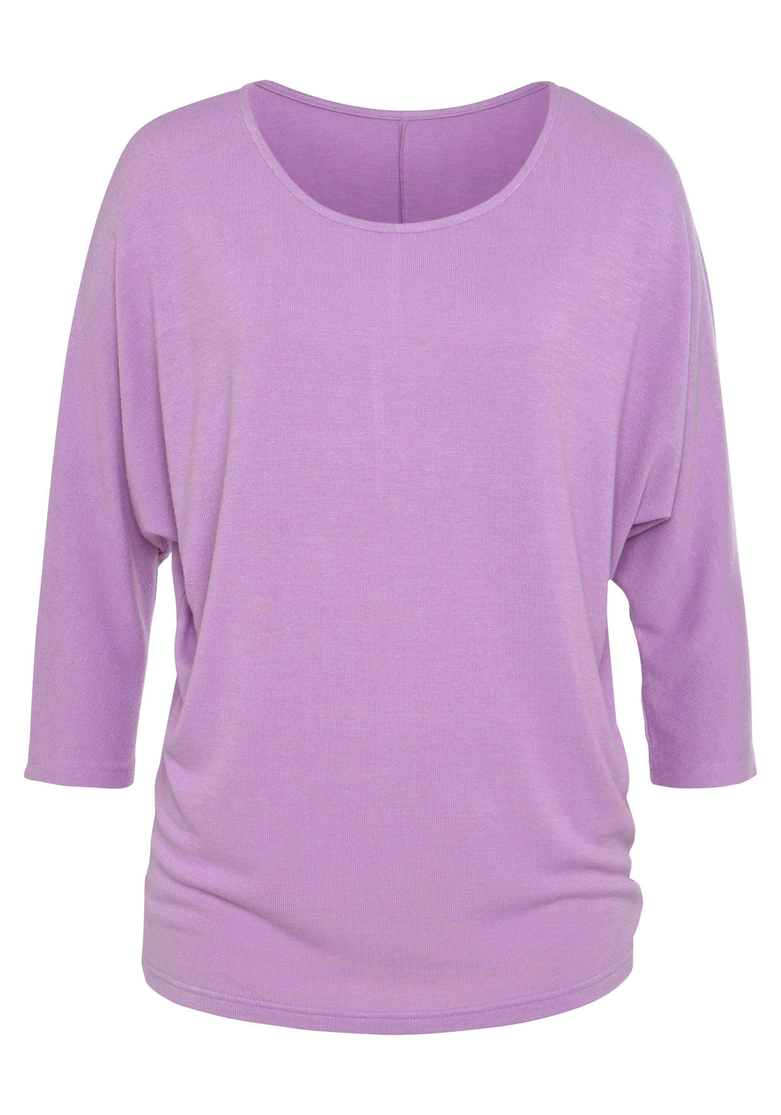 LASCANA 3/4-Arm-Shirt "aus leichter Feinstrickqualität", mit Fledermausärme günstig online kaufen