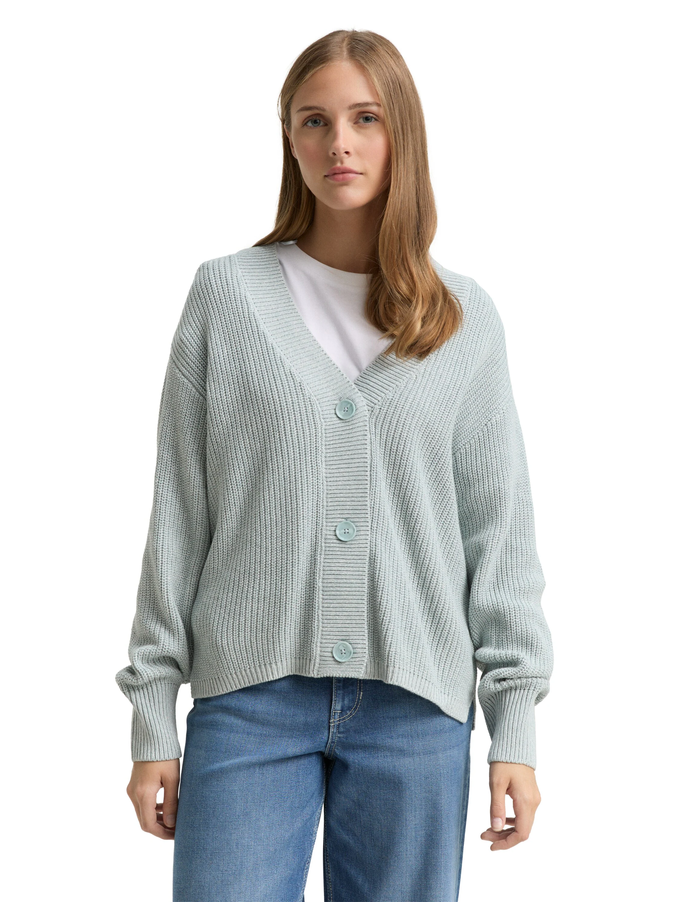 TOM TAILOR Denim Cardigan, mit Strickstruktur und Knopfleiste günstig online kaufen