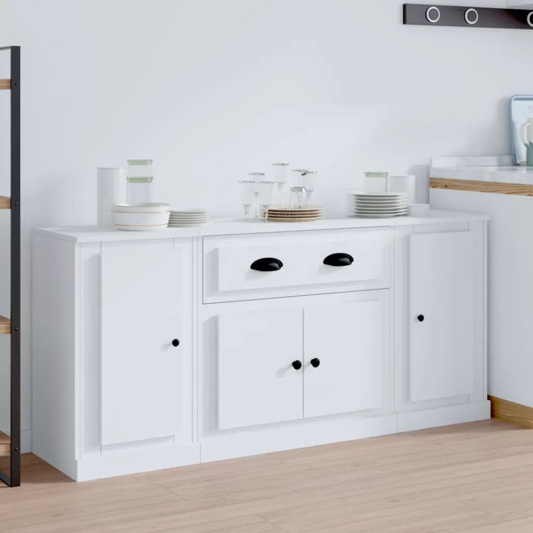 Vidaxl Sideboards 3 Stk. Weiß Holzwerkstoff günstig online kaufen