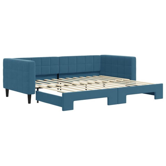 vidaXL Gästebett Gästebett Tagesbett Ausziehbar Blau 90x200 cm Samt Bett Be günstig online kaufen