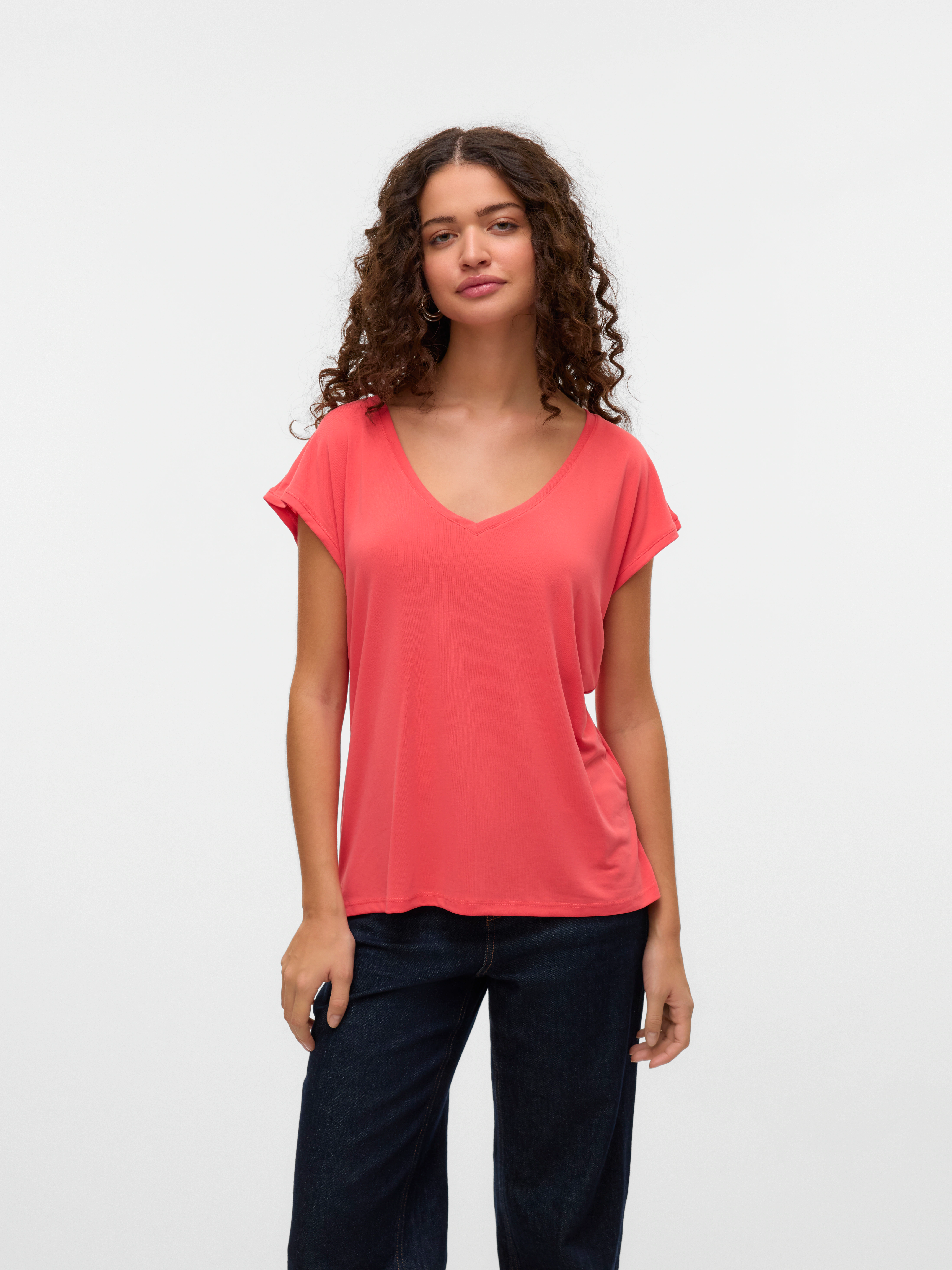 Vero Moda V-Shirt "VMFILLI SS V-NECK TEE GA NOOS" günstig online kaufen