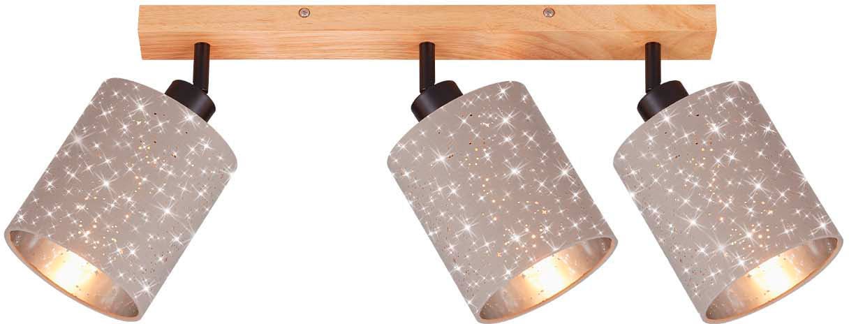 Deckenspot Stofa mit Sternendekor, taupe 3-flammig günstig online kaufen