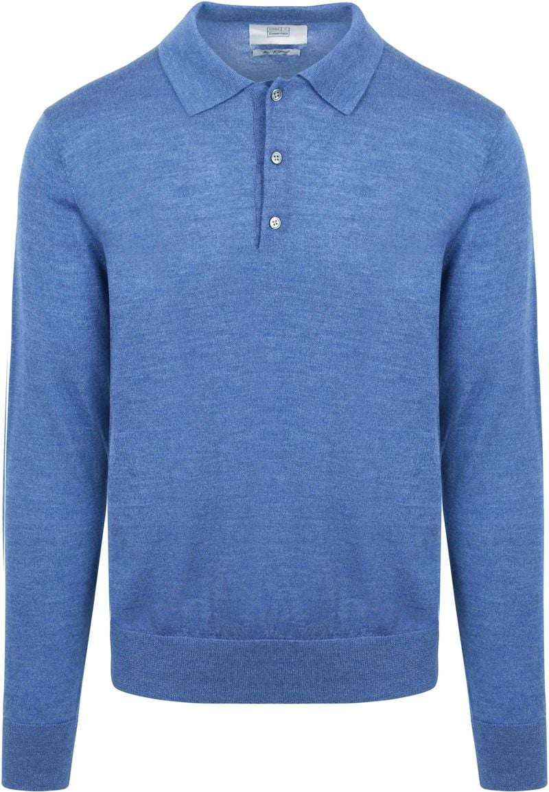 King Essentials The Robert Long Sleeve Poloshirt Merino Mid Blau - Größe L günstig online kaufen