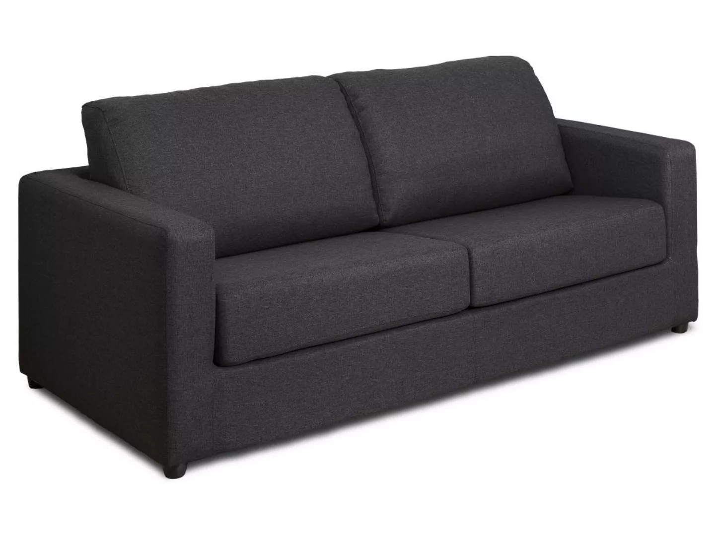 Schlafsofa mit Matratze 3-Sitzer - Stoff - Anthrazit - Liegefläche 140 cm - günstig online kaufen