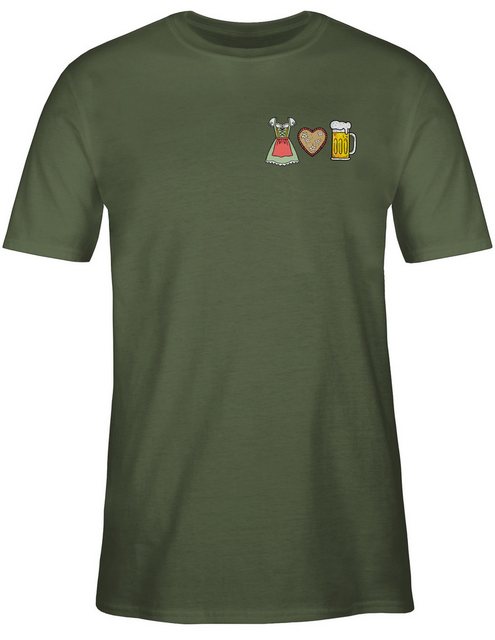 Shirtracer T-Shirt Dirndl Lebkuchenherz und Bier, Volksfest-Motiv, Trachten günstig online kaufen