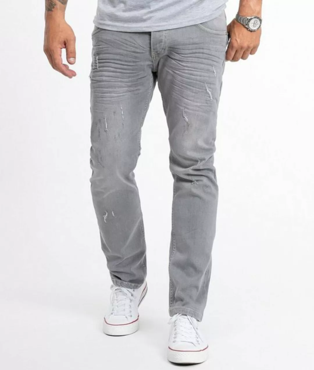 Rock Creek Straight-Jeans Herren Jeans Stonewashed Grau RC-2105 günstig online kaufen