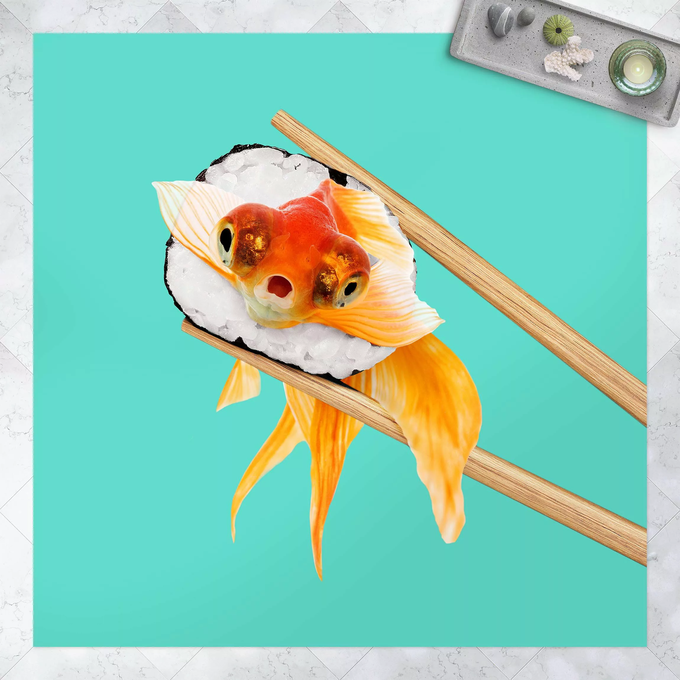 Vinyl-Teppich Sushi mit Goldfisch günstig online kaufen