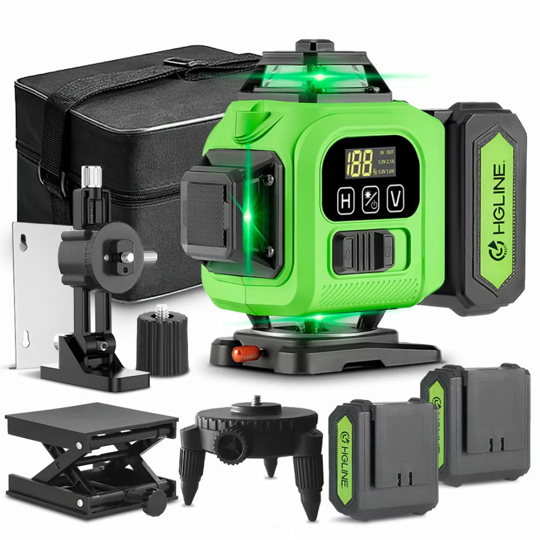 ONEVAN Laserwasserwaage 4x360°Linienlaser Grün Selbstnivellierend 4D günstig online kaufen