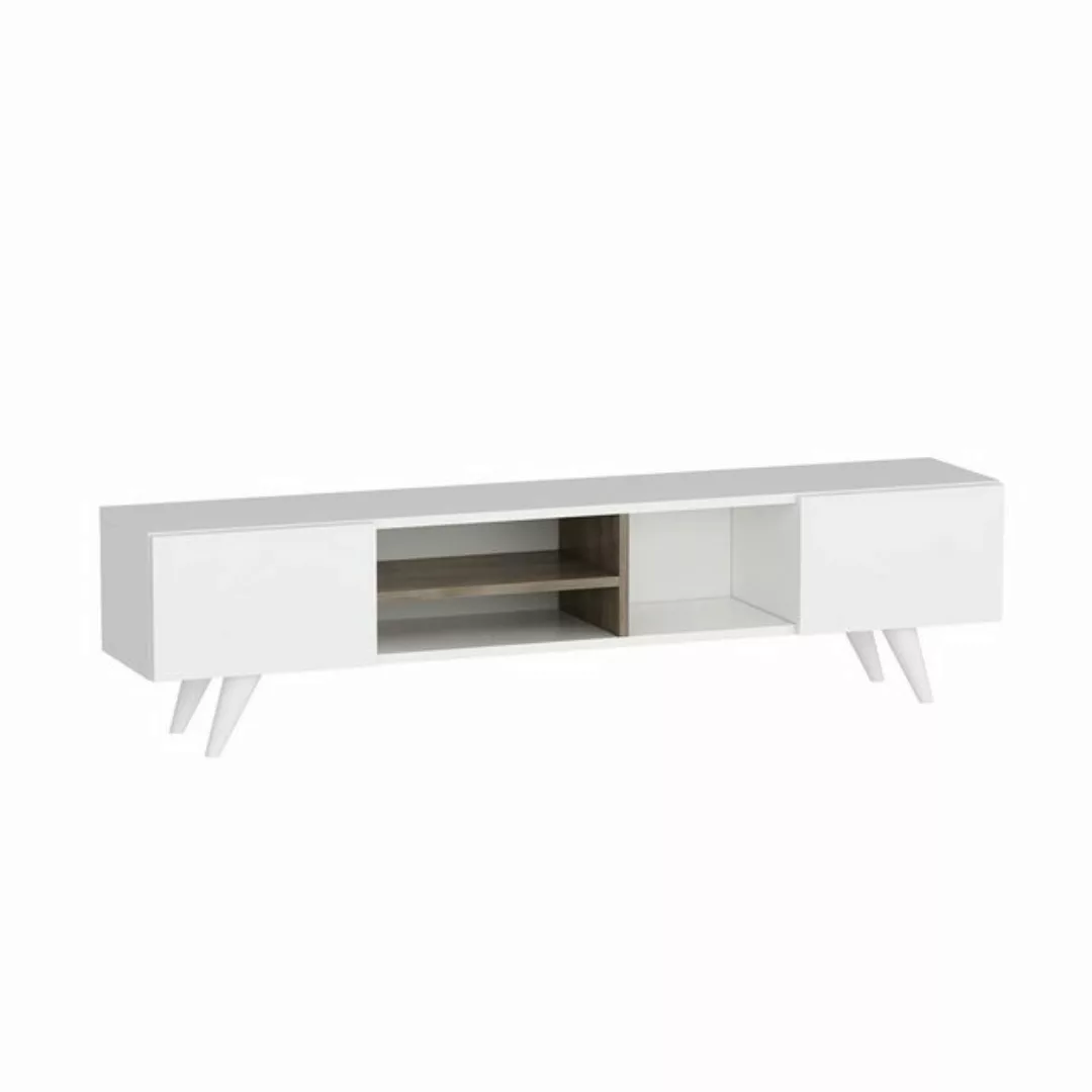 en.casa TV-Schrank »Assens« TV Bank 40x160x31cm mit 2 Klapptüren Weiß / Wal günstig online kaufen