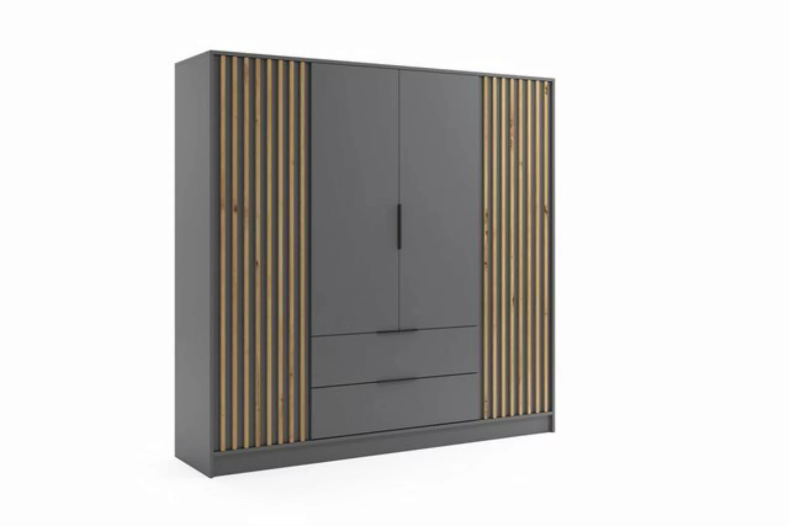 ALTDECOR Drehtürenschrank NELIA (Kleiderschrank Aluminium-Leisten Lamelle) günstig online kaufen