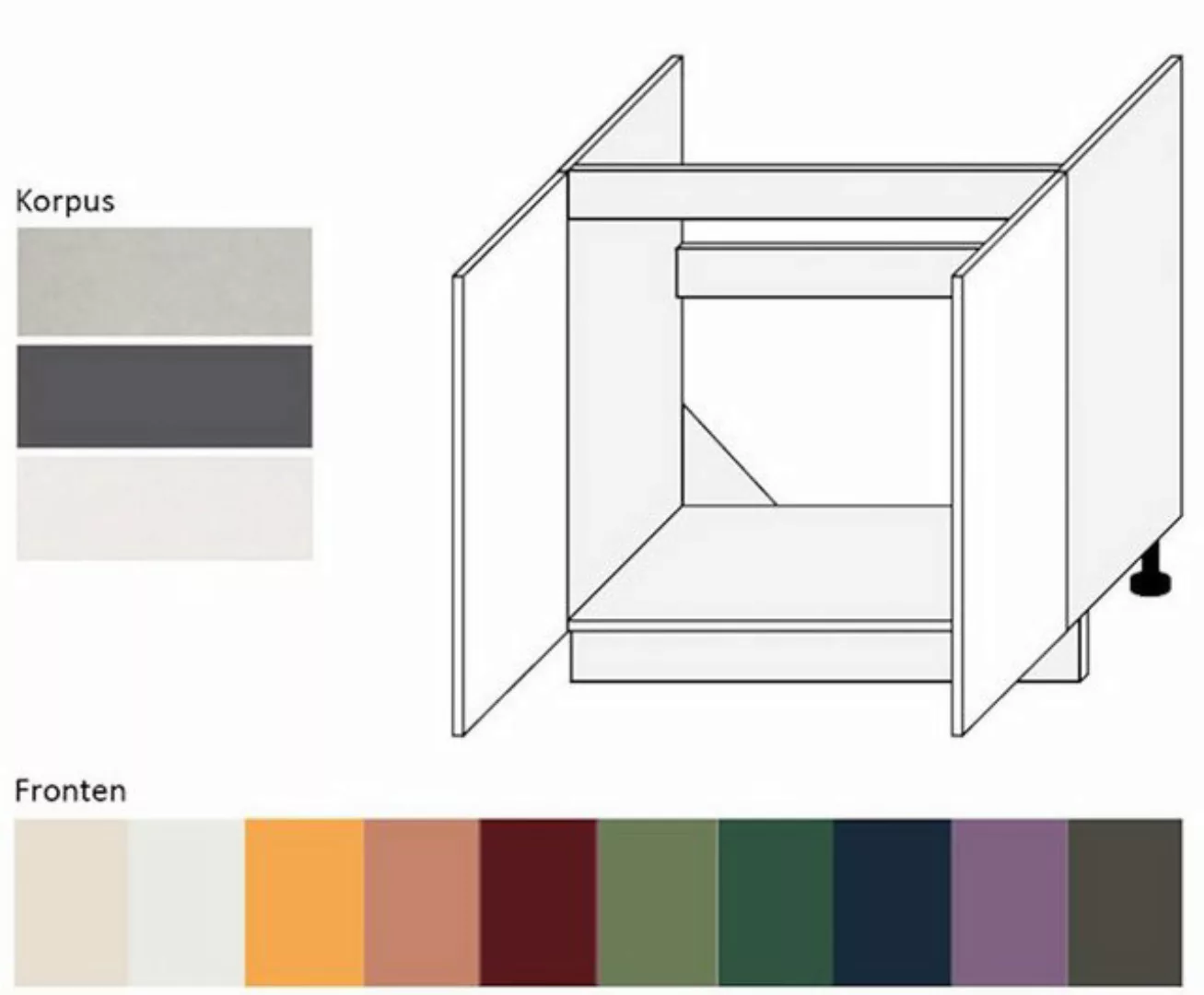 Feldmann-Wohnen Unterschrank Tivoli (Tivoli, 1-St) 80cm Front- und Korpusfa günstig online kaufen