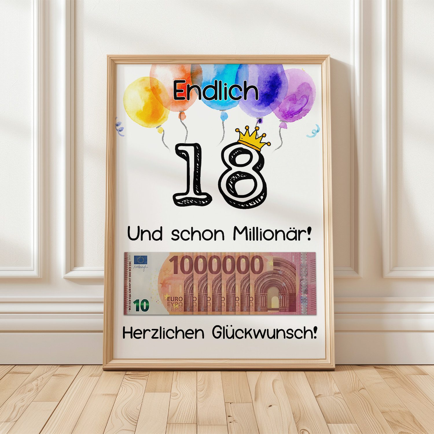 Tigerlino Poster Geldgeschenk 18. Geburtstag Jungen günstig online kaufen
