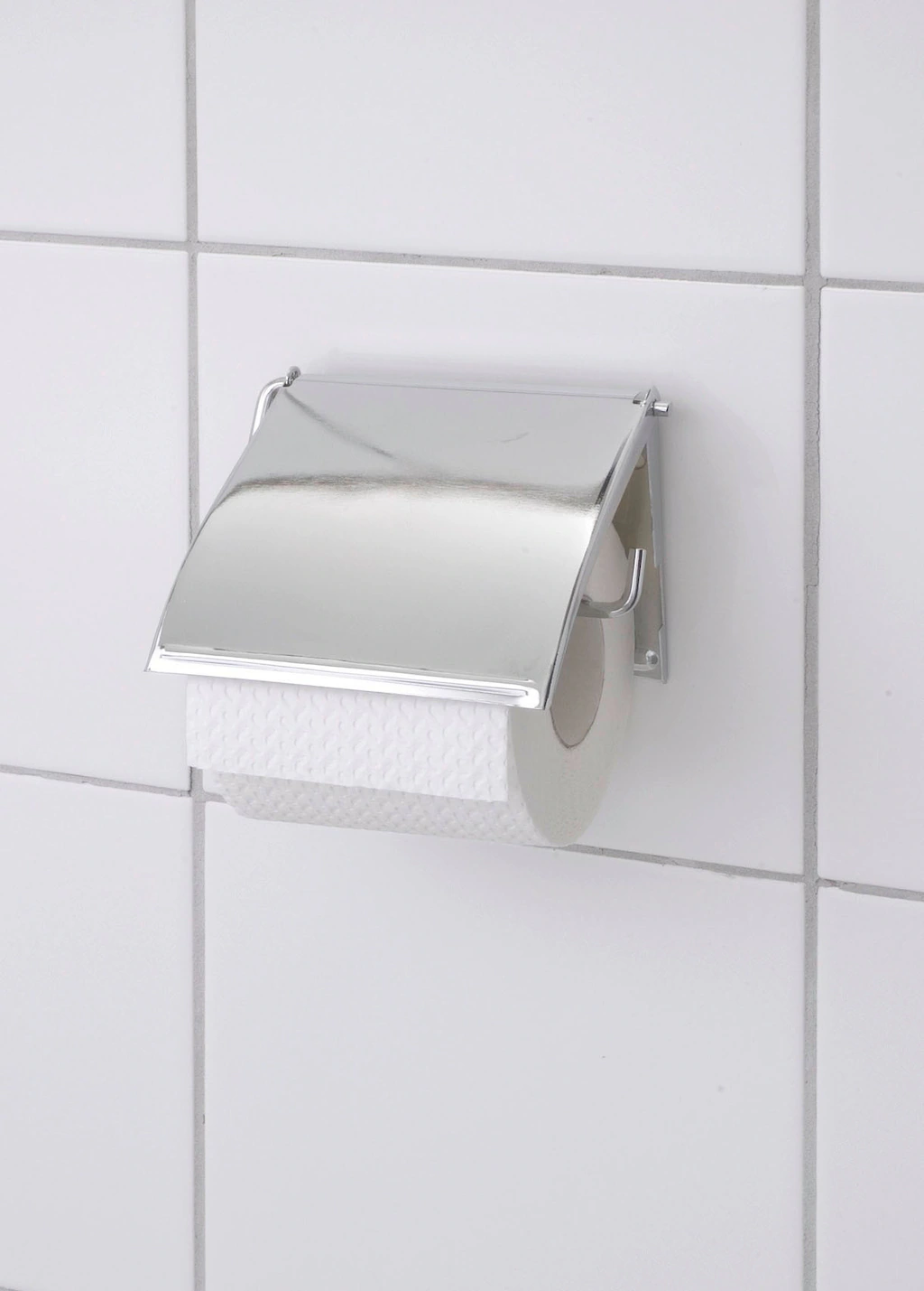 WENKO Toilettenpapierhalter "Cover", Chrom, mit geschlossener Form günstig online kaufen