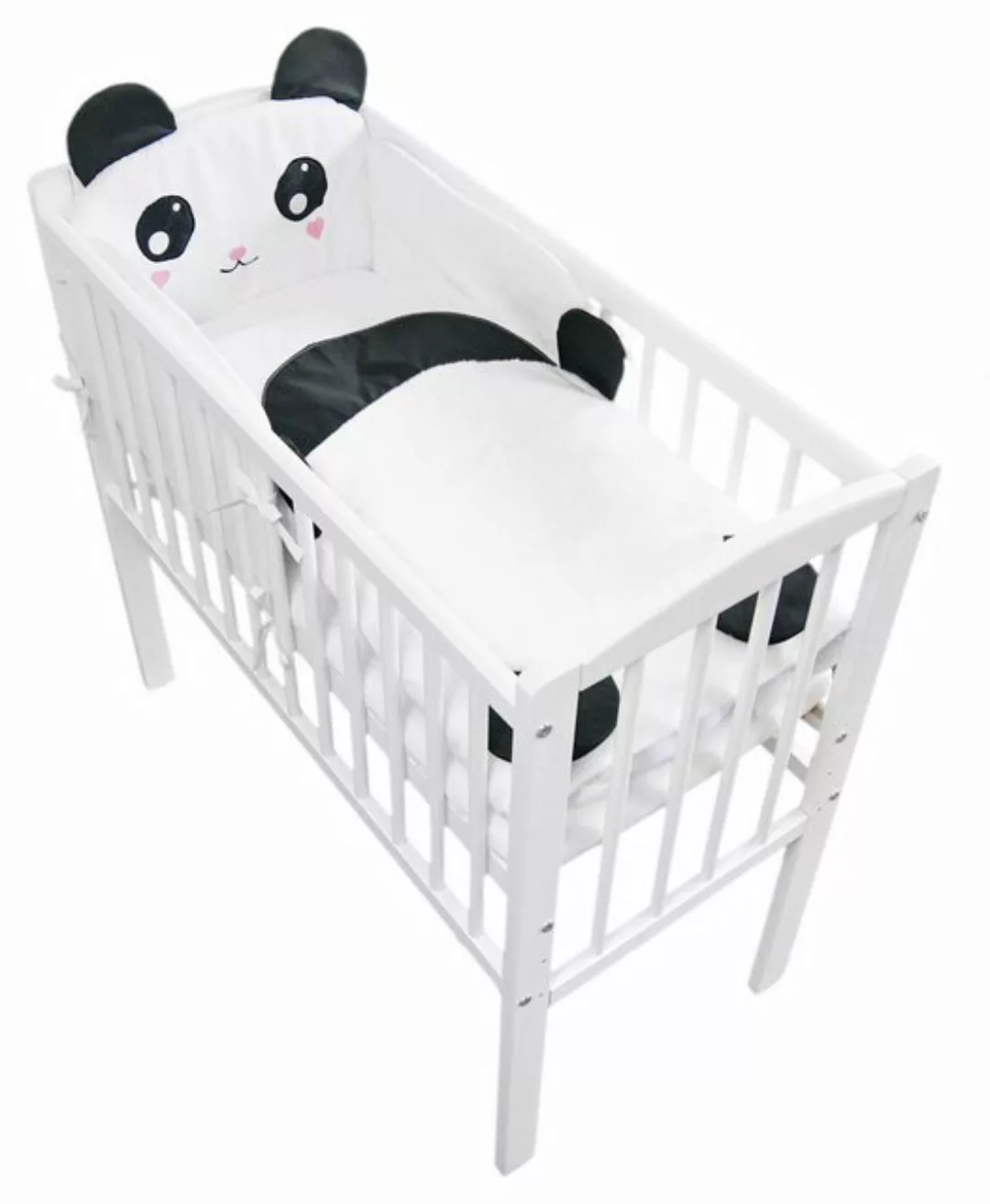 Babyhafen Beistellbett Mobiles Babybett 90x40 mit Ausstattung Pandabär Plüs günstig online kaufen