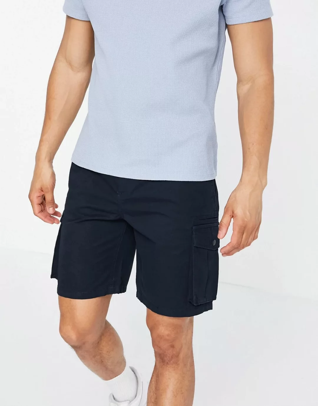 River Island – Cargo-Shorts in Marineblau günstig online kaufen