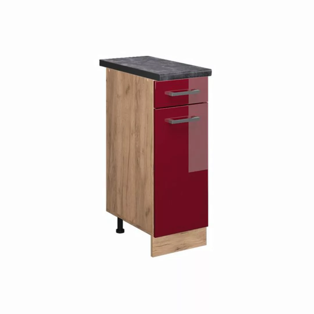 Vicco Unterschrank R-Line, Bordeaux Hochglanz/Goldkraft Eiche, 30 cm, AP An günstig online kaufen