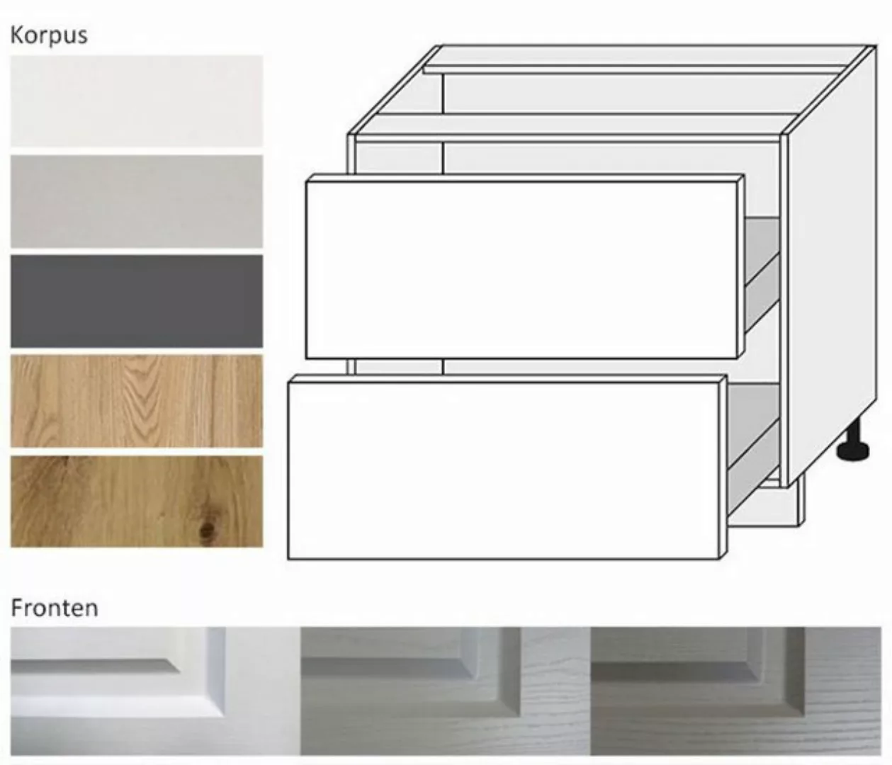 Feldmann-Wohnen Unterschrank Elbing (Elbing, 1-St) 90cm Front- und Korpusfa günstig online kaufen